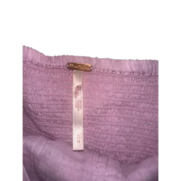 Free People Thank You Very Sweetly Ruffle Crop Top Pink Size Large - Picture 7 of 8